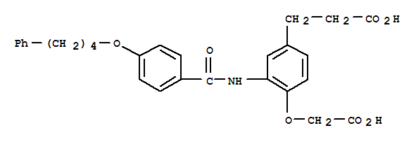 3-[4-(carboxymethoxy)-3-{[4-(4-phenylbutoxy)benzoyl]amino}phenyl]propanoic acid结构式