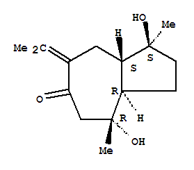6(1H)-Azulenone,octahydro-1,4-dihydroxy-1,4-dimethyl-7-(1-methylethylidene)-, [1S-(1a,3ab,4b,8aa)]-结构式
