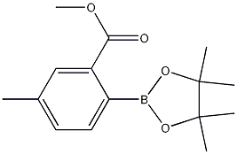 Structure of methyl 5-methyl-2-(4,4,5,5-tetramethyl-1,3,2-dioxaborolan-2-yl)benzoate
