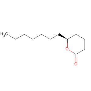 Structure of 2H-Pyran-2-one, 6-heptyltetrahydro-, (6S)-