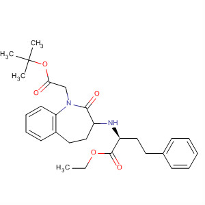 Structure of 1H-1-Benzazepine-1-acetic acid,3-[[(1S)-1-(ethoxycarbonyl)-3-phenylpropyl]amino]-2,3,4,5-tetrahydro-2-oxo-, 1,1-dimethylethyl ester, (3S)-