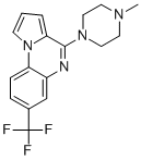 Structure of 7-Trifluoromethyl-4-(4-methyl-1-piperazinyl)pyrrolo-[1,2-a]quinoxaline  maleate  salt