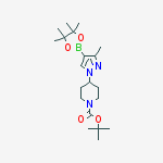 Structure of 4-[3-methyl-4-(4,4,5.5-tetramethyl-[1,3,2]dioxaborolan-2-yl)-pyrazol-1-yl]-piperidine-1-carboxylic acid tert-butyl ester
