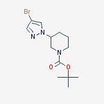 Structure of 3-(4-bromo-pyrazol-1-yl)-piperidine-1-carboxylic acid tert-butyl ester