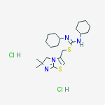 Structure of CARBAMIMIDOTHIOIC ACID, N,N'-DICYCLOHEXYL-, (5,6-DIHYDRO-6,6-DIMETHYLIMIDAZO[2,1-B]THIAZOL-3-YL)METHYL ESTER, HYDROCHLORIDE (1:2)