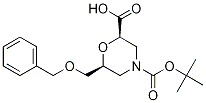 (2R,6S)-6-(benzyloxymethyl)-4-(tert-butoxycarbonyl)morpholine-2-carboxylic acid结构式