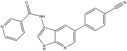 N-[5-(4-氰基苯基)-1H-吡咯并[2,3-b]吡啶-3-基]-3-吡啶甲酰胺结构式