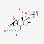 Structure of [(6s,9r,10s,11s,13s,16r,17s)-6,9-difluoro-17-(fluoromethylsulfanylcarbonyl)-11-hydroxy-10,13,16-trimethyl-3-oxo-6,7,8,11,12,14,15,16-octahydrocyclopenta[a]phenanthren-17-yl] 2,2,3,3,3-pentadeuteriopropanoate