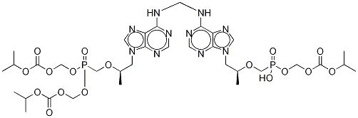 Structure of 2,4,6,8-Tetraoxa-5-phosphanonanedioic acid, 5-[[(1R)-2-[6-[[[[9-[(2R)-5-hydroxy-2,11-diMethyl-5-oxido-9-oxo-3,6,8,10-tetraoxa-5-phosphadodec-1-yl]-9H-purin-6-yl]aMino]Methyl]aMino]-9H-purin-9-yl]-1-Methylethoxy]Methyl]-, 1,9-bis(1-Methylethyl) ester, 5-ox