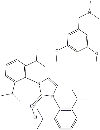 Structure of Chloro[[1,3-bis(2,6-diisopropylphenyl)imidazol-2-ylidene](N,N-dimethyl-3,5-dimethoxybenzylamine)palladium(II)]