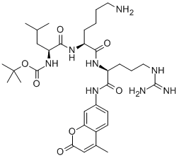 T-BUTYLOXYCARBONYL-L-LEUCYL-L-LYSYL-L-ARGININE 4-METHYLCOUMARYL-7-AMIDE结构式