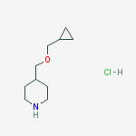 4-(cyclopropylmethoxymethyl)piperidine;hydrochloride结构式