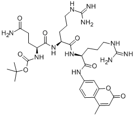 Structure of BOC-GLN-ARG-ARG-AMC ACETATE SALT