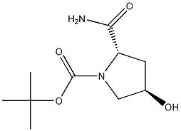 Structure of (2S,4R)-1-Boc-2-carbamoyl-4-hydroxypyrrolidine