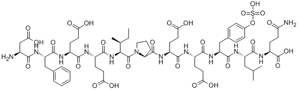 Structure of ASP-PHE-GLU-GLU-ILE-PRO-GLU-GLU-TYR[SO3H]-LEU-GLN