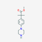 Structure of methyl 2-methyl-2-(4-(piperazin-1-yl)phenyl)propanoate