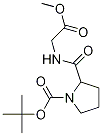 1-BOC-2-(2-甲氧基-2-氧代乙基氨基甲酰基)吡咯烷结构式