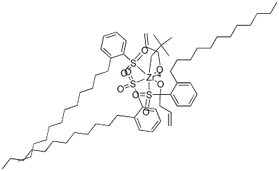 Structure of Zirconium, 2,2-bis(2-propenyloxy-.kappa.O)methyl-1-butanolato-.kappa.Otris(dodecylbenzenesulfonato-.kappa.O)-