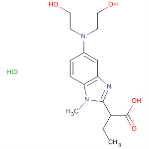 Structure of 1H-Benzimidazole-2-butanoic acid,5-[bis(2-hydroxyethyl)amino]-1-methyl-, monohydrochloride