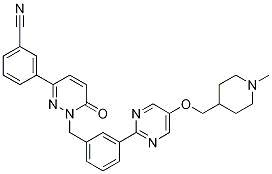 Structure of Benzonitrile, 3-[1,6-Dihydro-1-[[3-[5-[(1-Methyl-4-Piperidinyl)Methoxy]-2-PyriMidinyl]Phenyl]Methyl]-6-Oxo-3-Pyridazinyl]