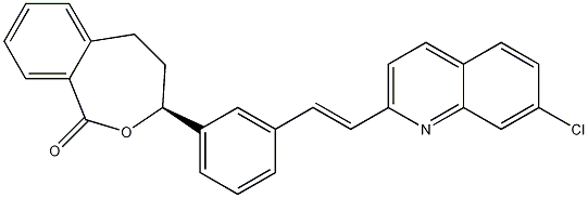 Structure of (3S)-3-[3-[(1E)-2-(7-Chloro-2-quinolinyl)ethenyl]phenyl]-4,5-dihydro-2-benzoxepin-1(3H)-one