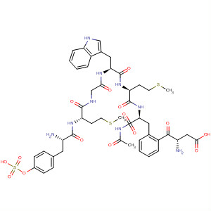 L-Phenylalaninamide,N-acetyl-O-sulfo-L-tyrosyl-L-methionylglycyl-L-tryptophyl-L-methionyl-L-a-aspartyl-结构式