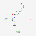 (4-cyclopropylpiperazin-1-yl)-[4-(morpholin-4-ylmethyl)phenyl]methanone;hydrate;dihydrochloride结构式