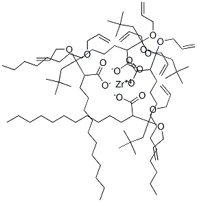 Structure of DIALLYLOXYNEOHEXYL ZIRCONIUM TRIDECANOATE