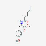 Methyl (2s)-2-(hexanoylamino)-3-(4-hydroxyphenyl)propanoate结构式