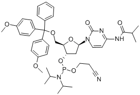 Structure of DMT-DCYTIDINE (N6-BENZOYL) CYANOETHYL PHOSPHORAMIDITE)