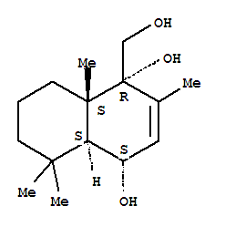 1,4-Naphthalenediol,1,4,4a,5,6,7,8,8a-octahydro-1-(hydroxymethyl)-2,5,5,8a-tetramethyl-, [1R-(1a,4a,4aa,8ab)]-结构式