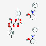 Butanedioic acid, 2,3-bis[(4-methylbenzoyl)oxy]-, (2R,3R)-, compd. with (1R,2R)-2-[(phenylmethyl)amino]cyclohexanol (1:2)结构式