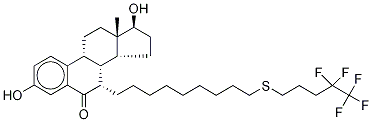 (7α,17β)-3,17-Dihydroxy-7-[9-[(4,4,5,5,5-pentafluoropentyl)thio]nonyl]-estra-1,3,5(10)-trien-6-one结构式