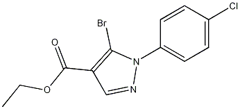 Structure of ethyl 5-bromo-1-(4-chlorophenyl)-1H-pyrazole-4-carboxylate