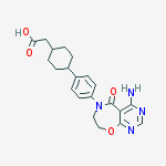 Structure of trans-4-[4-(4-Amino-7,8-dihydro-5-oxopyrimido[5,4-f][1,4]oxazepin-6(5H)-yl)phenyl]cyclohexaneacetic acid