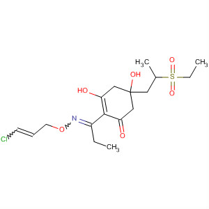 2-Cyclohexen-1-one,2-[1-[[(3-chloro-2-propenyl)oxy]imino]propyl]-5-[2-(ethylsulfonyl)propyl]-3,5-dihydroxy-结构式