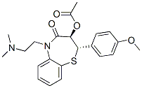 Structure of 1,5-Benzothiazepin-4(5H)-one, 3-(acetyloxy)-5-[2-(dimethylamino)ethyl]-2,3-dihydro-2-(4-methoxyphenyl)-, (2S,3R)-