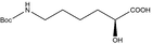 Structure of (2S)-6-{[(tert-butoxy)carbonyl]amino}-2-hydroxyhexanoic acid