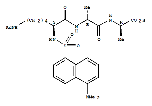 Structure of epsilon-N-acetyl-alpha(N)-dansyl-lysyl-alanyl-alanine