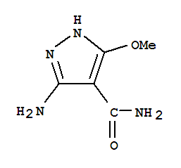 Structure of 1H-PYRAZOLE-4-CARBOXAMIDE,3-AMINO-5-METHOXY-