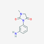 Structure of 3-(3-aminophenyl)-1-methyl-2,4-imidazolidinedione(SALTDATA: FREE)
