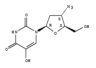 3'-azido-2',3'-dideoxy-5-hydroxyuridine结构式