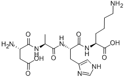 Structure of H-ASP-ALA-HIS-LYS-OH