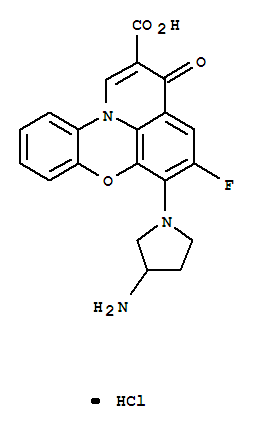 Structure of 3H-Pyrido[3,2,1-kl]phenoxazine-2-carboxylicacid, 6-(3-amino-1-pyrrolidinyl)-5-fluoro-3-oxo-, hydrochloride (1:1)