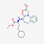 2-[(3s)-3-[[(2s)-4-cyclohexyl-1-ethoxy-1-oxobutan-2-yl]amino]-2-oxo-4,5-dihydro-3h-1-benzazepin-1-yl]acetic Acid结构式