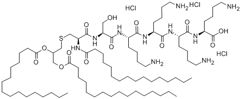 Structure of PALMITOYL-CYS((RS)-2,3-DI(PALMITOYLOXY)-PROPYL)-SER-LYS-LYS-LYS-LYS-OH
