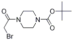 Structure of 1-Piperazinecarboxylic acid, 4-(bromoacetyl)-, 1,1-dimethylethyl ester