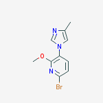 Structure of 6-bromo-2-methoxy-3-(4- methyl-1H-imidazol-1- yl)pyridine