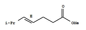 Structure of methyl (4E)-6-methylhept-4-enoate