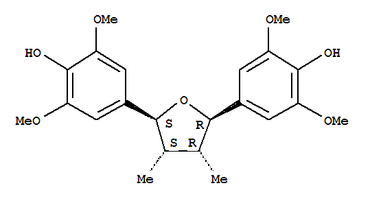 Structure of Phenol,4,4'-(tetrahydro-3,4-dimethyl-2,5-furandiyl)bis[2,6-dimethoxy-, (2a,3b,4b,5a)-
